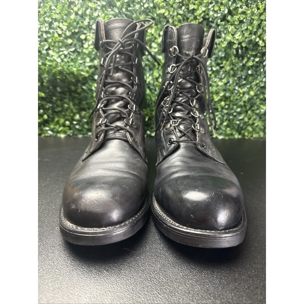 vintage Cove Shoe Company black leather military/combat boots Men's Size 12 D